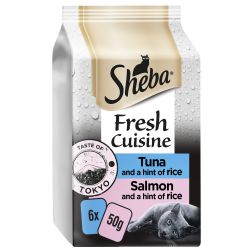 Sheba Fresh Cuisine Taste of Tokyo Wet Cat Food Pouches in Gravy 6 Pack