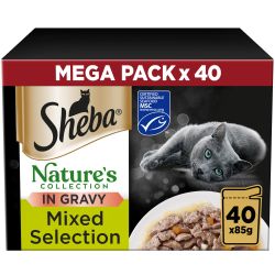 Sheba Natures Collection Cat Food Pouch Mixed Selection in Gravy 40 Pack