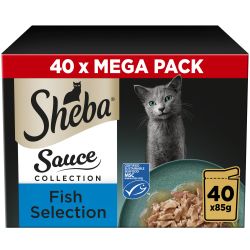 SHEBA Sauce Collection Adult Cat Food Fish Selection 40 Pack