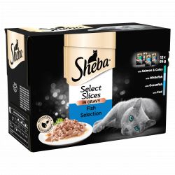 Sheba Select Slices Cat Pouches Fish Collection in Gravy 12pk