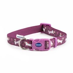 Ancol Fashion Collar Purple Bone & Paw