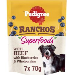 PEDIGREE RANCHOS SUPERFOOD Beef Dog Treat Blueberries & Wholegrains