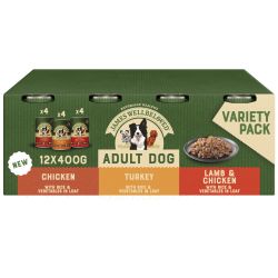 James Wellbeloved Adult Wet Dog Food Tins Turkey, Lamb & Chicken in Loaf 12 Pack
