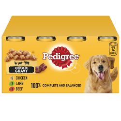 Pedigree Adult Wet Dog Food Tins Mixed in Gravy 12 Pack