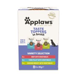 Applaws Taste Toppers Wet Dog Food Variety Selection in Broth 6pk