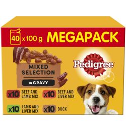 Pedigree Adult Wet Dog Food Pouches Mixed in Gravy Mega Pack 40 Pack