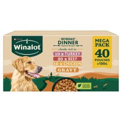 Winalot Sunday Dinner Dog Food Pouches Mixed in Gravy 40pk