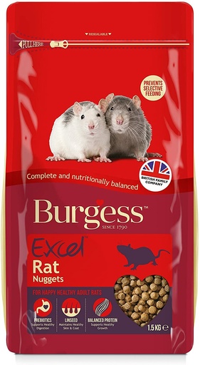 [BUR388] Burgess Excel Rat Nuggets Balanced, Healthy Diet With Added Minerals