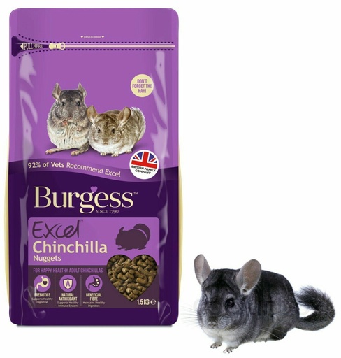 [BUR387] Burgess Excel Chinchilla Food Feed Nuggets With Mint No Added Sugar