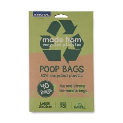 Ancol Made From Recycle Plastic Poop Bags Tie Handles