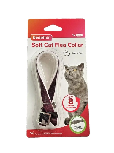 Beaphar Soft Cat Flea Collar - Velvet - Repels Flea & Ticks Relief Upto 8 Weeks